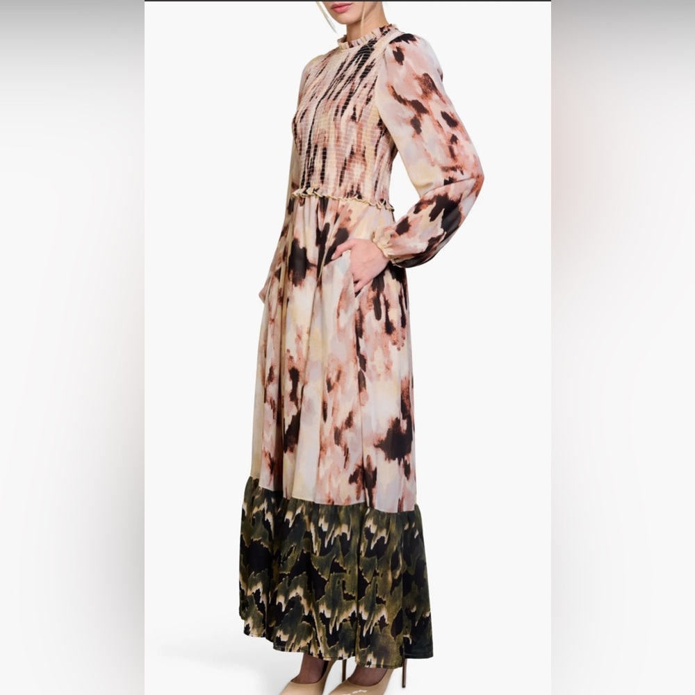 Melloday Nordstrom Chiffon Long Sleeve Maxi Dress L